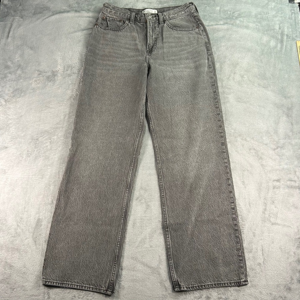 Abercrombie & Fitch The Loose High Rise Jeans Washed Grey Size 28 6R Relaxed